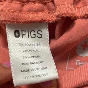 Figs Women's Coral Scrub Pants with Yellow Drawstring thumbnail 7