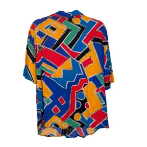 Bobbie Brooks Geometric Print Short Sleeve Button Up Shirt Women 90s VTG Large thumbnail 4