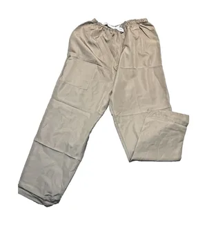 Beige Scrub Work Pants L Blood Resistant Latex Free 30" Inseam Pockets New thumbnail 1