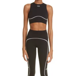 Off-White Black and White Athletic Logo Seamless Bra Size S-M thumbnail 4