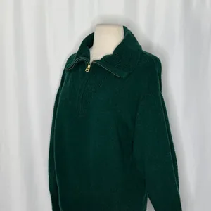 J. CREW Relaxed Half Zip Stretch Sweater Merino Wool Alpaca Dark Spruce Green M‎ thumbnail 5