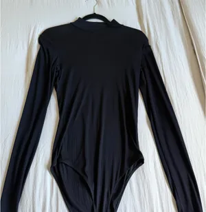 H&M Black Ribbed Bodysuit thumbnail 1