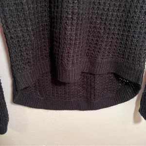 Ambiance Women's Size Medium Crewneck Loose Knit Sweater Black‎ High Low Hem thumbnail 4