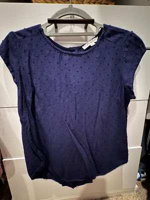 Classic Navy Swiss Dot Blouse Blue thumbnail 1