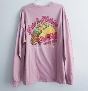 Simply Southern Theres Nothing Tacos Can't Fix Long Sleeve Shirt thumbnail 1