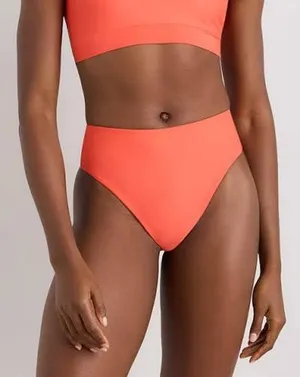 QUINCE High Rise Bikini Bottom Sunset Orange NWT Sz Large L SLOW FASHION thumbnail 1