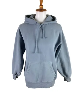 TNA Cozy Fleece Blue Boyfriend Fit Pullover Hoodie XS Oversized Streetwear thumbnail 2