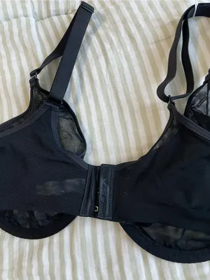 New HSIA Seraphina Unlined Underwire Sheer Mesh Bra Size 36C Black Balconette thumbnail 9
