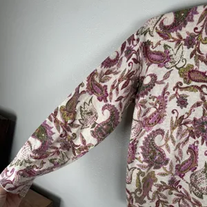 Sundance Purple Green Paisley Crew Neck Wool Blend Lightweight‎ Sweater Size XL thumbnail 3