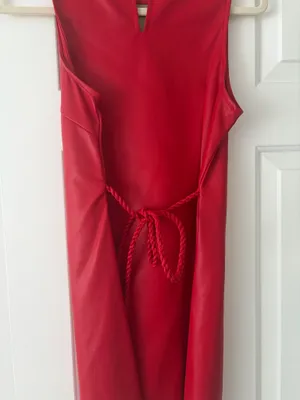 Red leather dress thumbnail 3