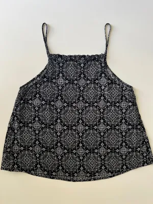 Universal Thread Black White Medallion Print Cotton Tank Top Size S thumbnail 3