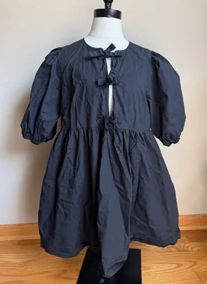 MABLE front bows mini dress Black Size L thumbnail 1