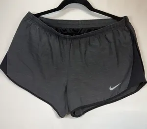 Nike Dri-FIT Women's Athletic Shorts‎ Gray Black Elastic Waist L thumbnail 1