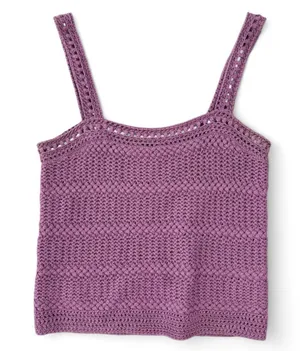 Vince Crochet Square Neck Camisole Lilac Purple Small thumbnail 3