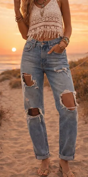 American Eagle Curvy 90s Straight Distressed Jeans - Women's Size 8 thumbnail 1