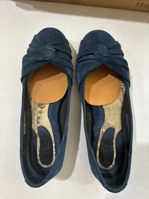 Born Navy Suede Knotted Toe Ballet Flats Blue Size 7 thumbnail 3