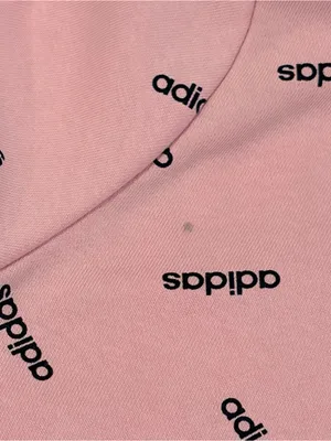 adidas Pink All-Over Logo Hoodie women’s size large thumbnail 6