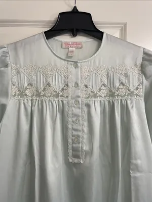 Oscar de la Renta Pink Label Vintage Nightgown Satin with Lace Detail thumbnail 2