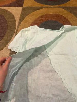 J. Crew 100% Linen Mint Green Open Back Cutout Shirt Blouse Top Scalloped XS thumbnail 4