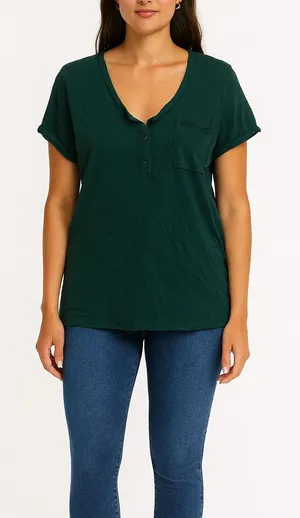 Aerie Size Large Green Oversized Pocket Top thumbnail 1