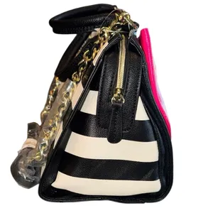 BETSEY JOHNSON Curtsy Stripe Structured Satchel BM19315 New with Tag MSRP $118 thumbnail 5