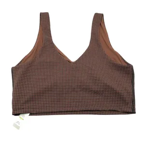 Offline Aerie Crop Top Bralette Recharge Least Support Houndstooth Brown L thumbnail 2