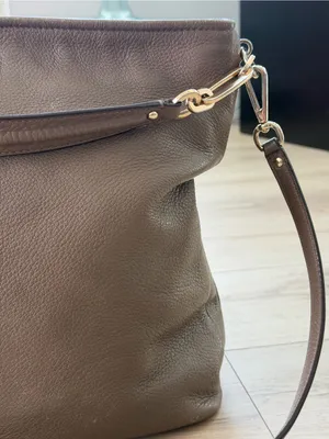 Coach Taupe Pebbled Leather Hobo Shoulder Bag thumbnail 8