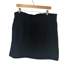 Maeve by Anthropologie Black Textured Tweed Mini Skirt Size XL Twee Career Basic thumbnail 7