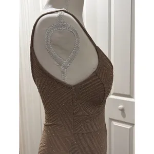 Privy Gold Mesh Padded Sequin Bodycon Keyhole Dress Party Cocktail Sleeveless XS thumbnail 13