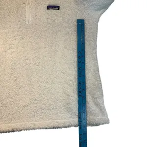 Patagonia Women's Fuzzy Fleece Pullover Sweatshirt White Gray‎ Size L thumbnail 7