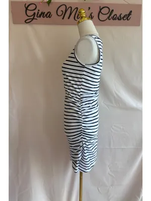 BTFBM Women's Black and White Striped Sleeveless Bodycon Dress Size Small thumbnail 3