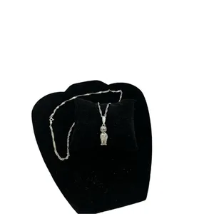 Boy charm necklace pendant 925 marking boy with overalls thumbnail 4