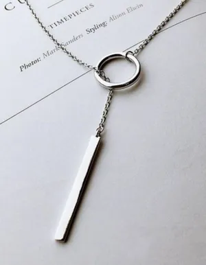 Urban outfitters silver bar circle necklace thumbnail 2