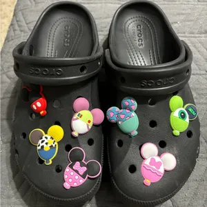 Black platform crocs with Disney charms W7 thumbnail 1