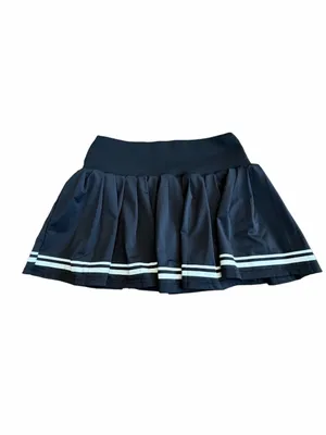 Jolie & Joy Black Pleated Mini Skort with White Stripe Detail thumbnail 2
