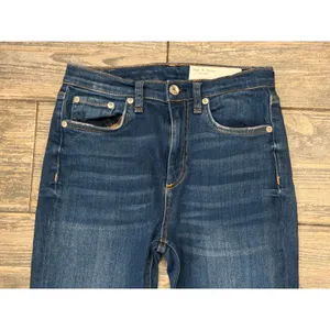 Rag & Bone High Rise Ankle Skinny Jeans Dark Wash Raw Step Hem Size 26‎ Modern thumbnail 6