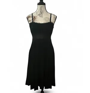 Taboo Vintage Y2K Babydoll Style Black Dress Women’s Medium Spaghetti Strap Lace thumbnail 4