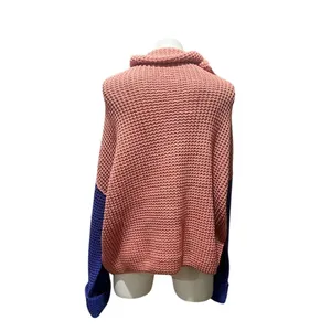 Free People Women's M Colorblock Chunky Turtleneck Sweater Multicolor thumbnail 5