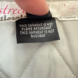 Castle Streetwear White Gray Full Zip‎ Lined Mock Neck Motorcycle Jacket Size 10 thumbnail 14