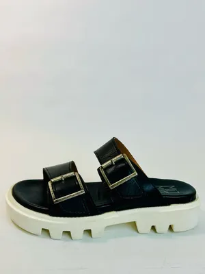 Miz Mooz Peyton Black Leather Lug Sole Platform Slide Sandals Size 39/US 8.5-9 thumbnail 4