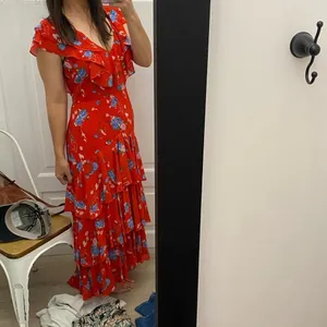 WAYF Chelsea tiered red ruffle maxi dress thumbnail 4