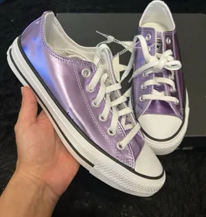 CONVERSE all Star purple metallic lace up low top shoes sneakers women’s 8.5 new thumbnail 1
