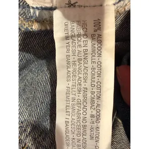 ZARA Trafaluc Cropped Denim Jacket Distressed Raw Hem Blue S 5252/215/400 thumbnail 9