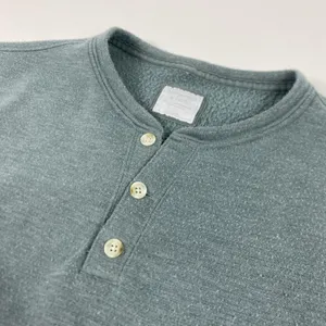 Abercrombie & Fitch Sweatshirt Womens Large‎ Blue Henley Fleece Pullover Cozy thumbnail 2