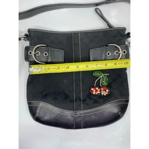 Coach Black Jacquard Fabric Signature Crossbody thumbnail 6