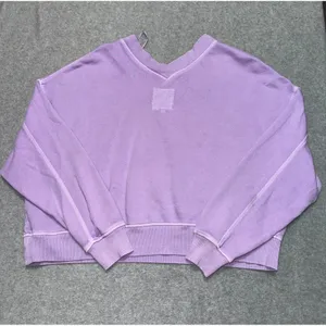 Aerie Women's Purple Oversized V-Neck Sweatshirt Size Medium thumbnail 5