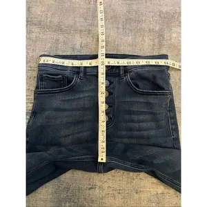Express Blue Button Fly High Rise Ankle Leggings Women's 4R thumbnail 6
