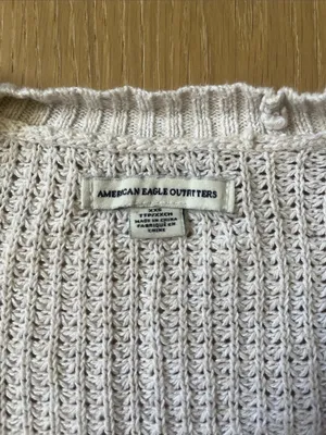 American Eagle Outfitters Knit Cardigan in White Cream Women's XXS thumbnail 5