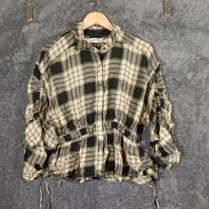 We The Free Beige and Black Utility Boho with Plaid Pattern and Cinched Waist thumbnail 5