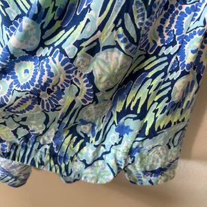 Lilly Pulitzer Marlowe Dress Sand Dollar Indigo‎ Blue Pima Cotton Size Medium thumbnail 3